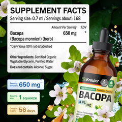 BIO KRAUTER Bacopa Drops dropper dispensing a smooth dose into water