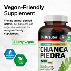 BIO KRAUTER chanca piedra extract close-up emphasizing earth-based herb origin.
