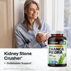 BIO KRAUTER kidney-support capsules in bottle showcasing vegan, GMO-free ingredients for daily wellness.
