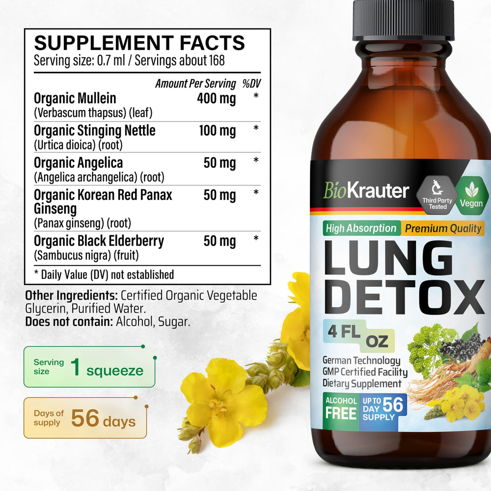 BIO KRAUTER Lung Detox Drops mixed with water for convenient daily intake