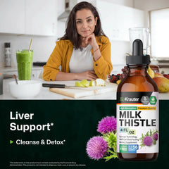 BIO KRAUTER Milk Thistle seed extract on label highlights silymarin content.