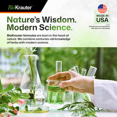 BIO KRAUTER mushroom drops dispense demonstrates easy direct under-tongue use