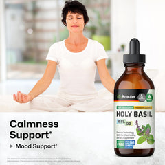 BIO KRAUTER Tulsi powder liquid extract drops ready for easy dosing.