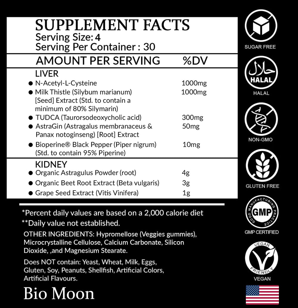 Bio Moon kidney cleanse gummies in a bottle promote urinary tract comfort