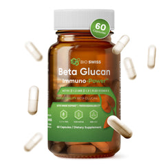 Bio Schwiiz Beta Glucan Immunity Power bottle front for daily wellness.