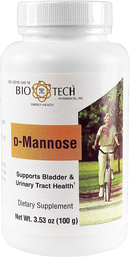 Bio-Tech Pharmacal D-Mannose powder bottle for daily urinary support.