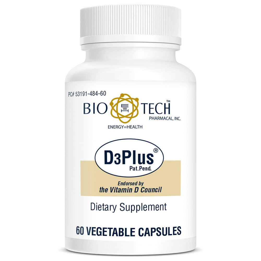 Bio-Tech Pharmacal D3Plus capsules close-up with D3 and minerals