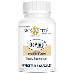 Bio-Tech Pharmacal D3Plus capsules close-up with D3 and minerals