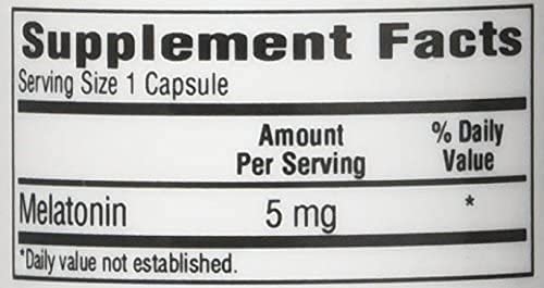 Bio-Tech Pharmacal Melatonin capsules on a nightstand for bedtime use.