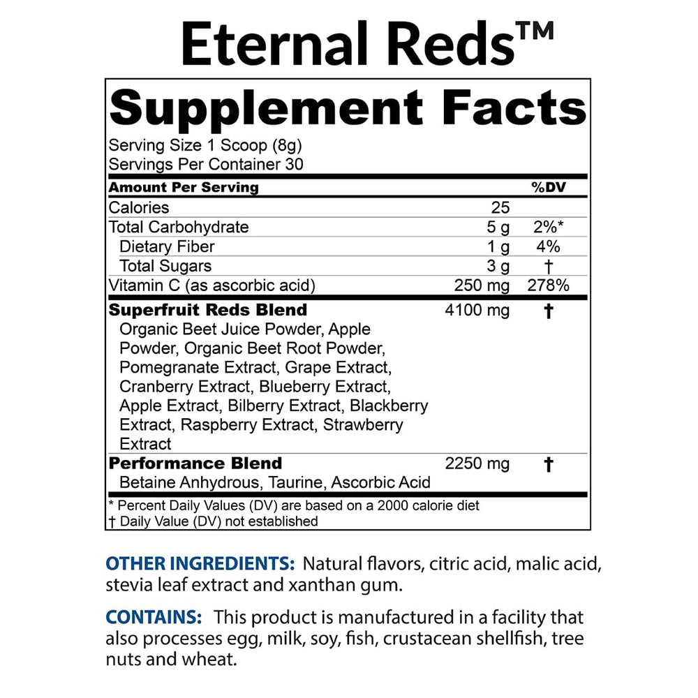 Eternal Reds berry flavor dissolving in water for refreshing energy