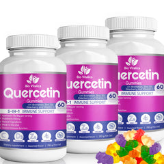 BioVitalica Quercetin Gummies package with 3-pack on display, convenient daily wellness option