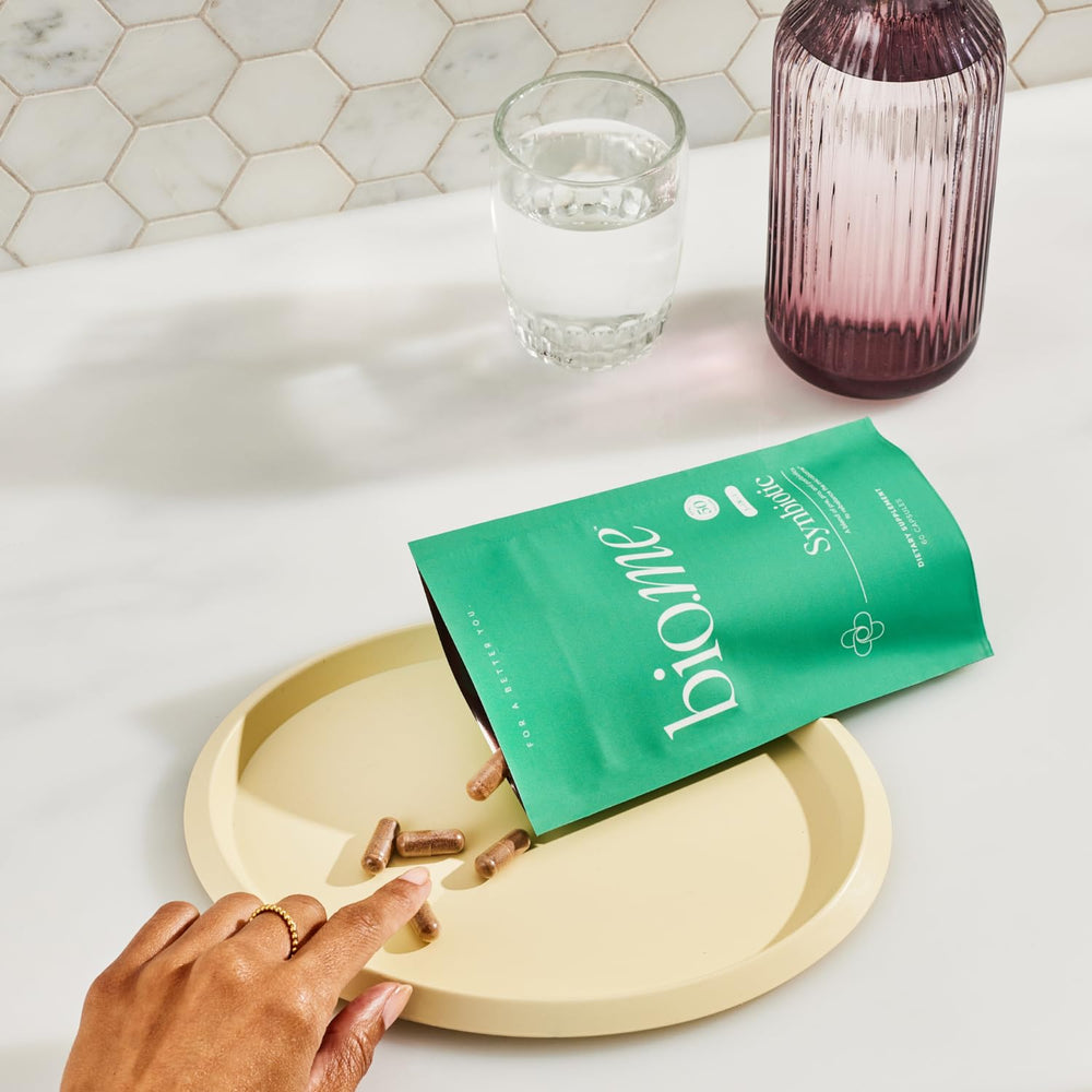 Bio.me Synbiotic 3-in-1 health-kitchen scene suggesting everyday wellbeing