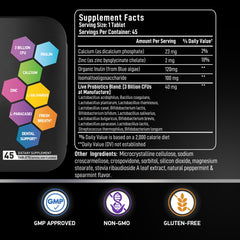 BIOACTIVE LABS probiotic strains close-up shows Lactobacillus salivarius, Bifidobacterium and Streptococcus blend