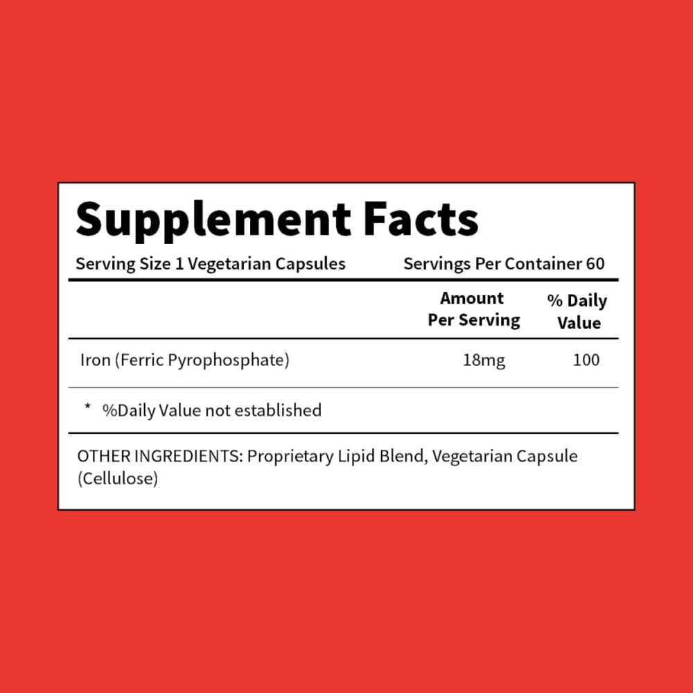 BioAvailable Liposomal Iron vegan gluten-free badge on bottle