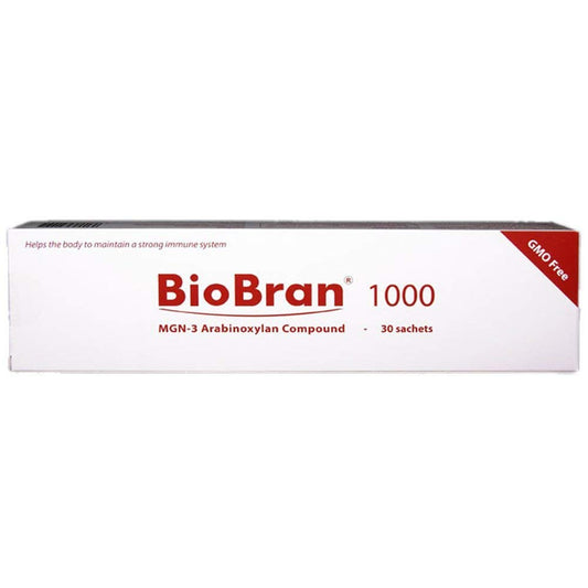 BioBran MGN-3 box front shows brand and Japan-made status for immune support.