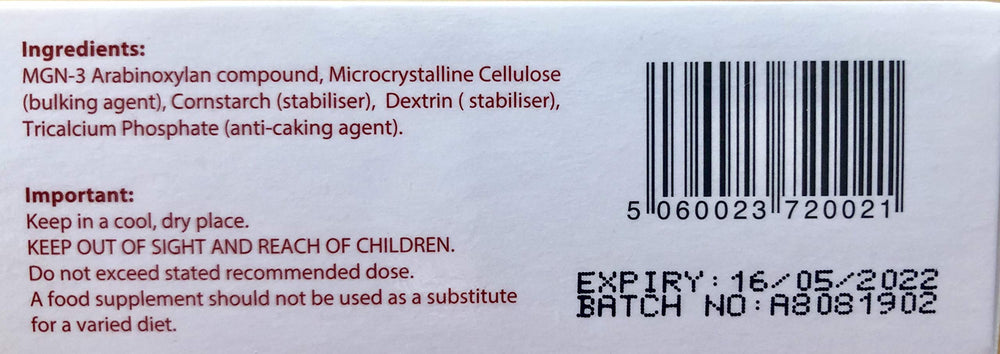 BioBran MGN-3 made-in-japan label emphasizes quality and origin.