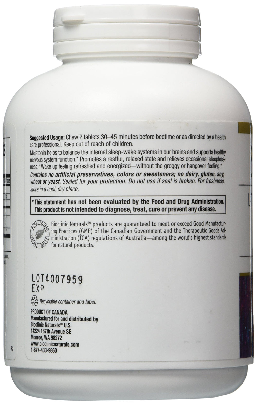 Bioclinic Naturals Somno Pro Tropical Breeze bottle showcases tropical flavor sleep support.