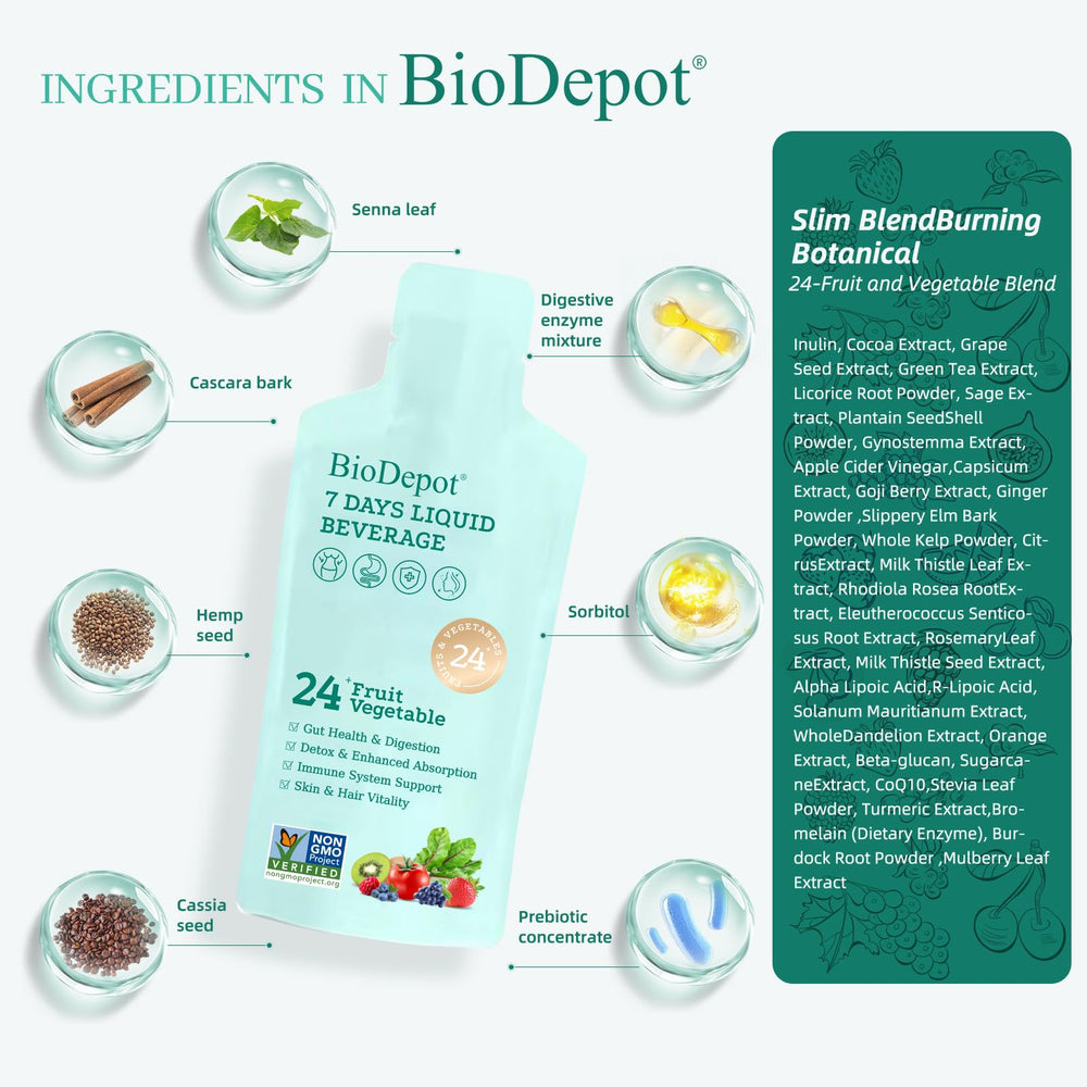 Biodepot Liquid Probiotics label highlights vegan and gluten-free ingredients