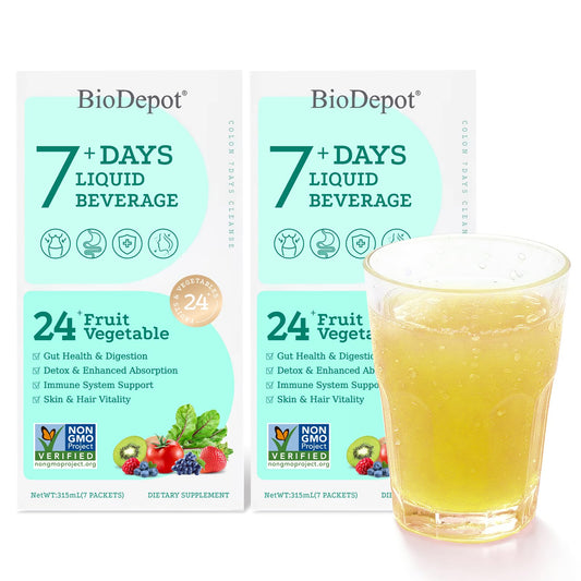 Biodepot Liquid Probiotics bottle pour for easy daily digestion