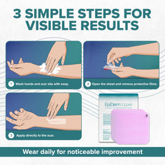 Biodermis Epi-Derm standard scar sheets come in a 5-pack