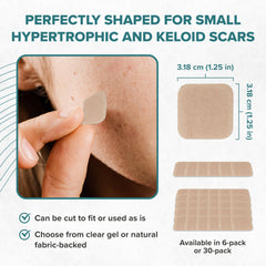 Natural fabric-backed Epi-Tab Squares offer breathable comfort.