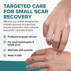 Epi-Tab Squares discreetly cover small scars on tricky areas.