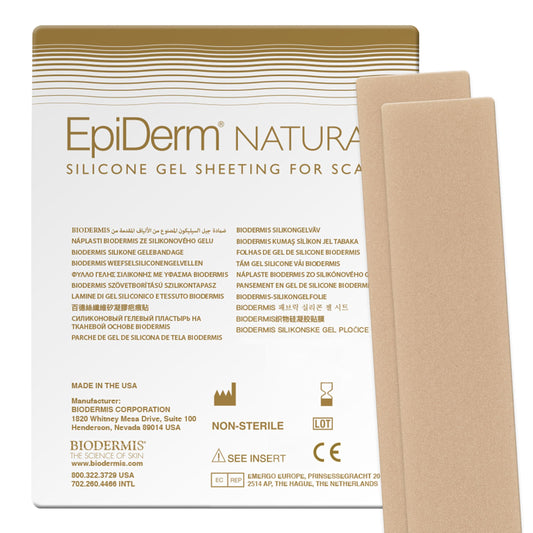 Biodermis EpiDerm Long Strips on tummy tuck scar for discreet coverage