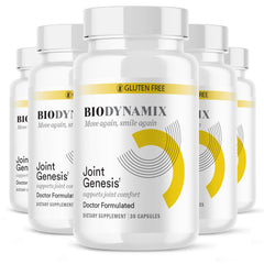 BioDynamix Joint Genesis bottle shown for daily use to support joint comfort