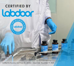BioEmblem Triple Magnesium Complex label close-up emphasizes chelated magnesium and non-buffered formula.