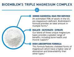 BioEmblem Triple Magnesium NSF-certified badge emphasizes trusted quality.