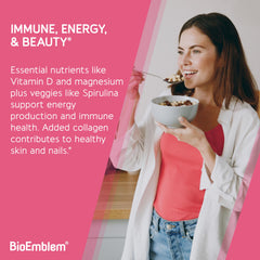 BioEmblem capsules ready for easy daily beauty and vitality.