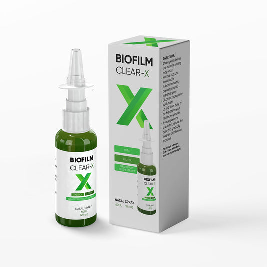 BioFilm Clear-X nasal spray bottle for daily nasal hygiene