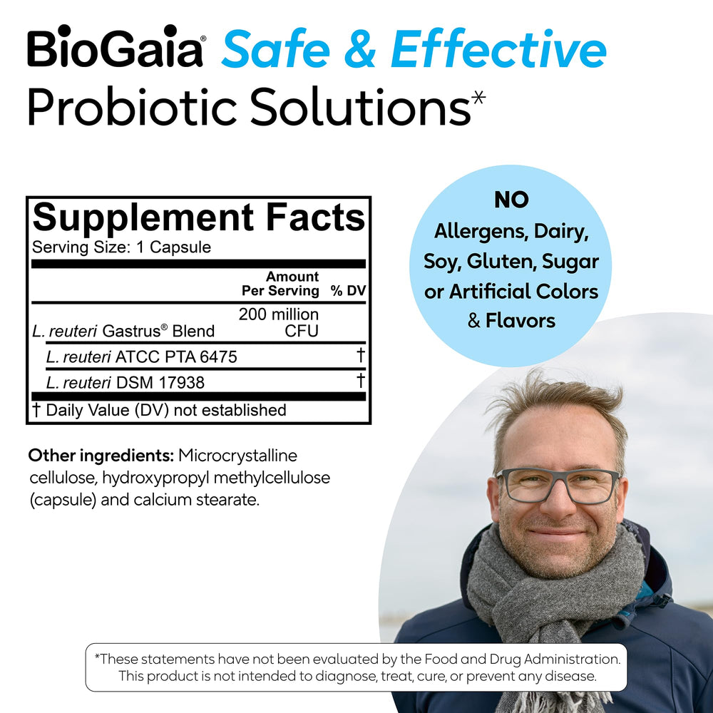 BioGaia Gastrus daily routine shot emphasizing consistency and gut care