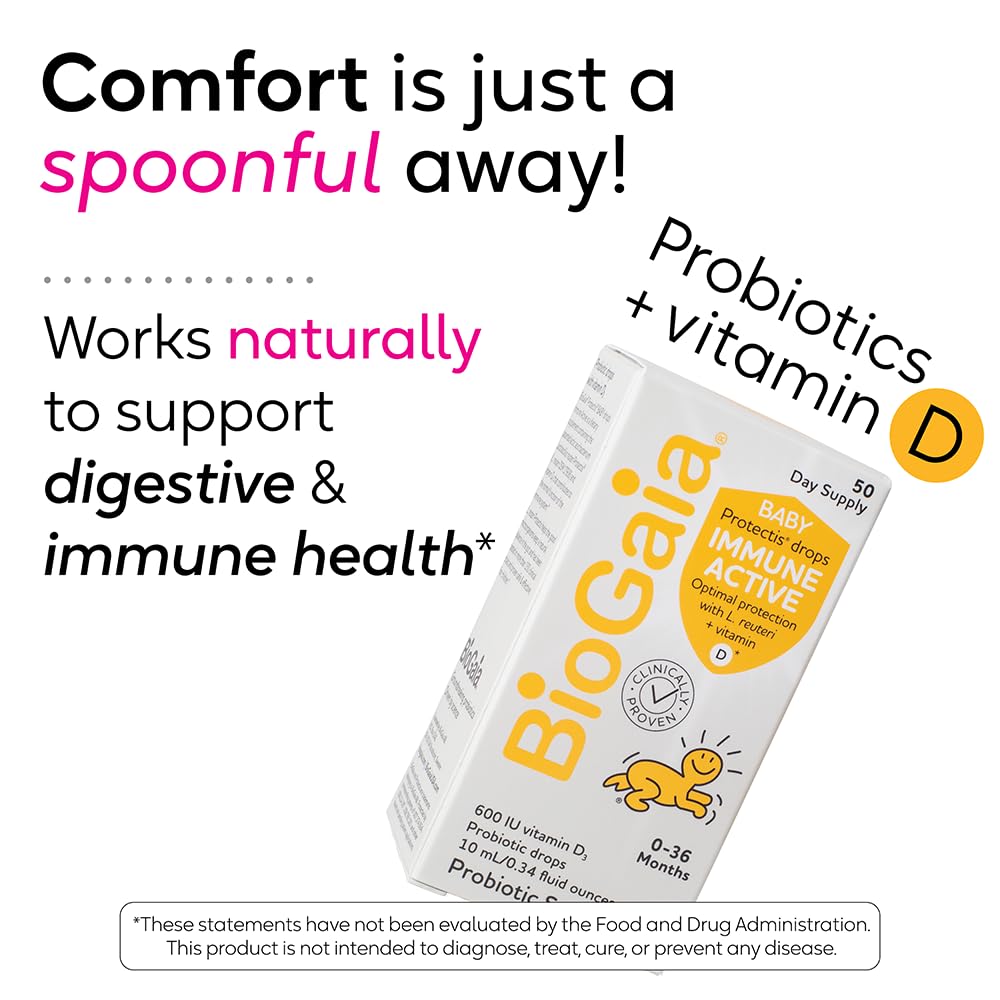 BioGaia Immune Active packaging highlighting vitamin D benefits for immunity.