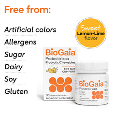 BioGaia packaging with no artificial colors highlighting clean label.