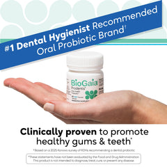 BioGaia Prodentis lozenges mint pack-front for convenient daily use.