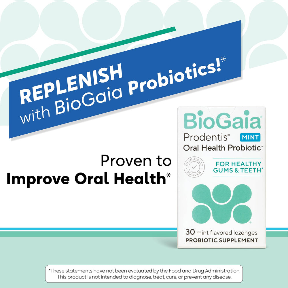 BioGaia Prodentis 3 bottles highlight research heritage.