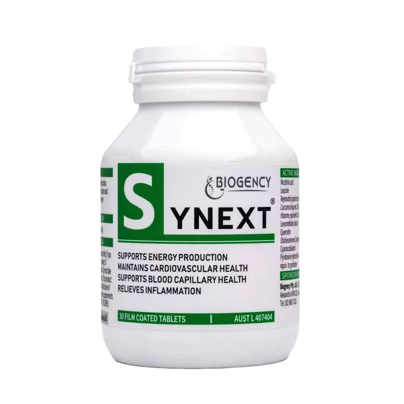 Label close-up showing Biogency Synext NAD+ and Made in Australia branding
