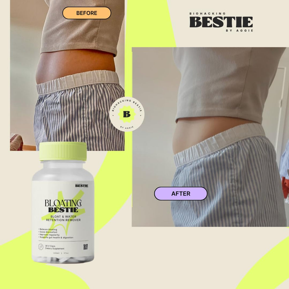 Biohacking Bestie CoreBiome blend highlights gut-friendly balance.