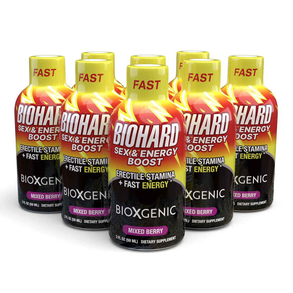Bioxgenic BIOHARD bottle 2oz with mixed berry flavor for on-the-go energy