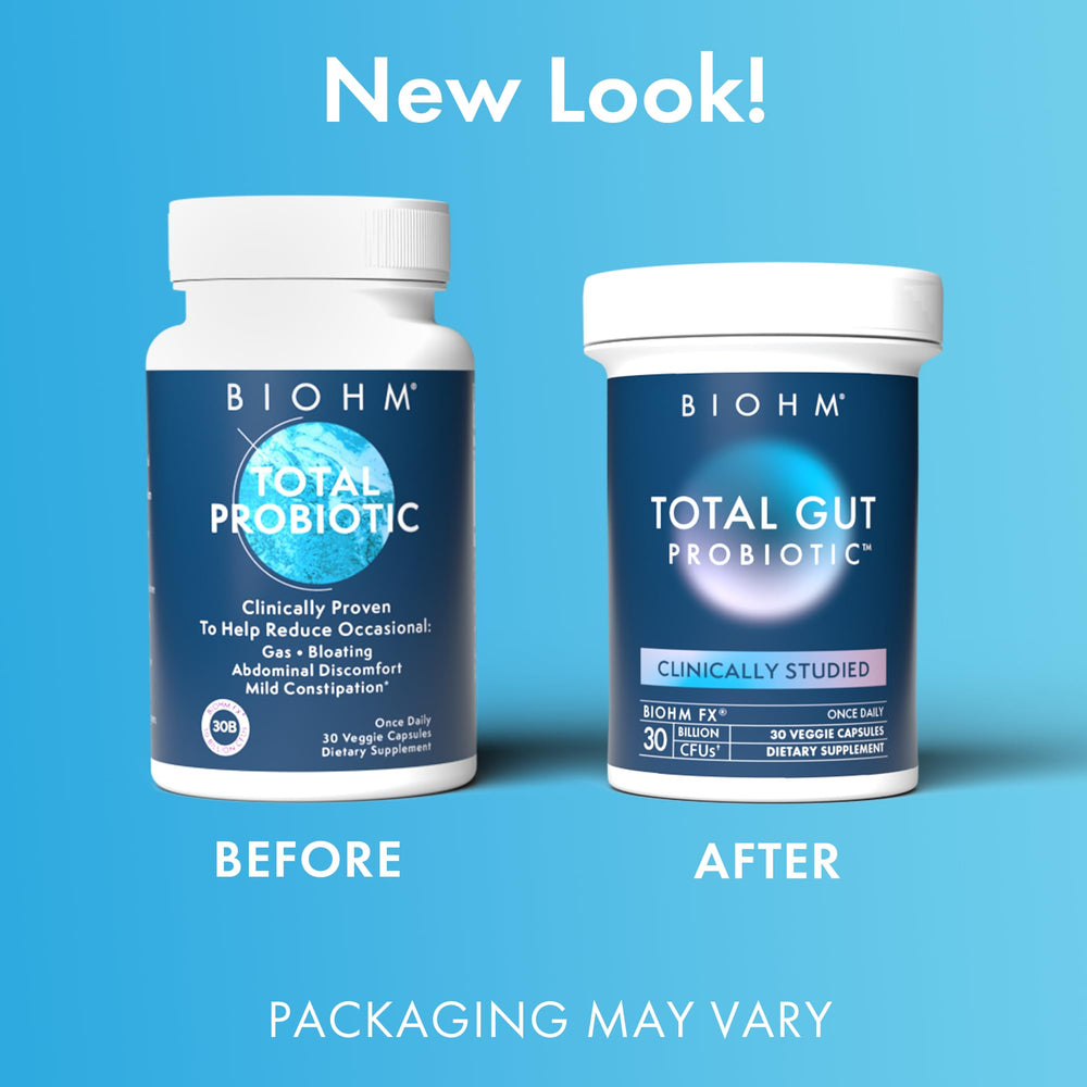 BIOHM Total Probiotic vegan capsules ready to take on-the-go.
