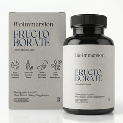 BioImmersion Fructo Borate bottle showcasing vegan packaging for boron supplement.