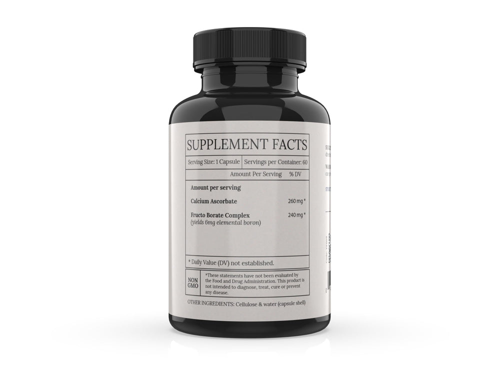 BioImmersion Fructo Borate capsules ready for daily use in a bottle.