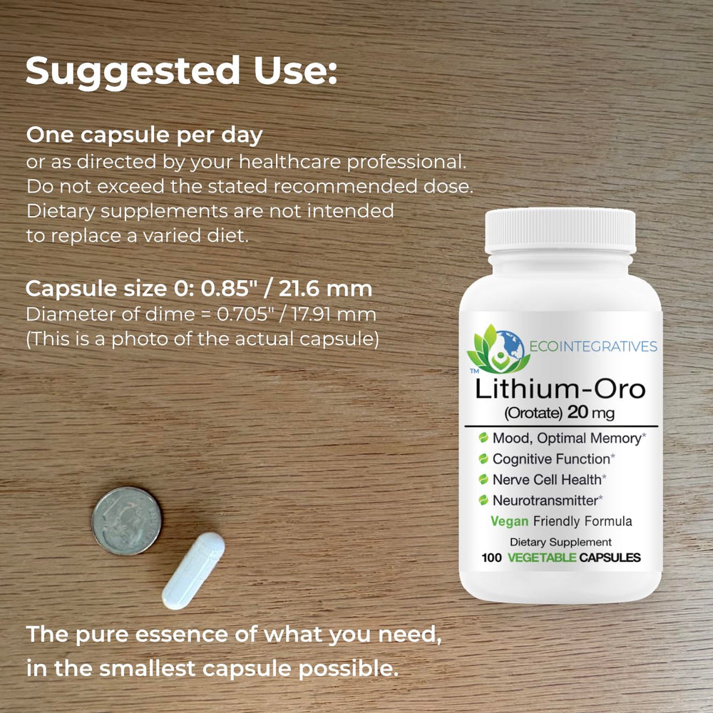 BioInnovations Pharmacal Lithium Oro bottle on white table for daily wellness