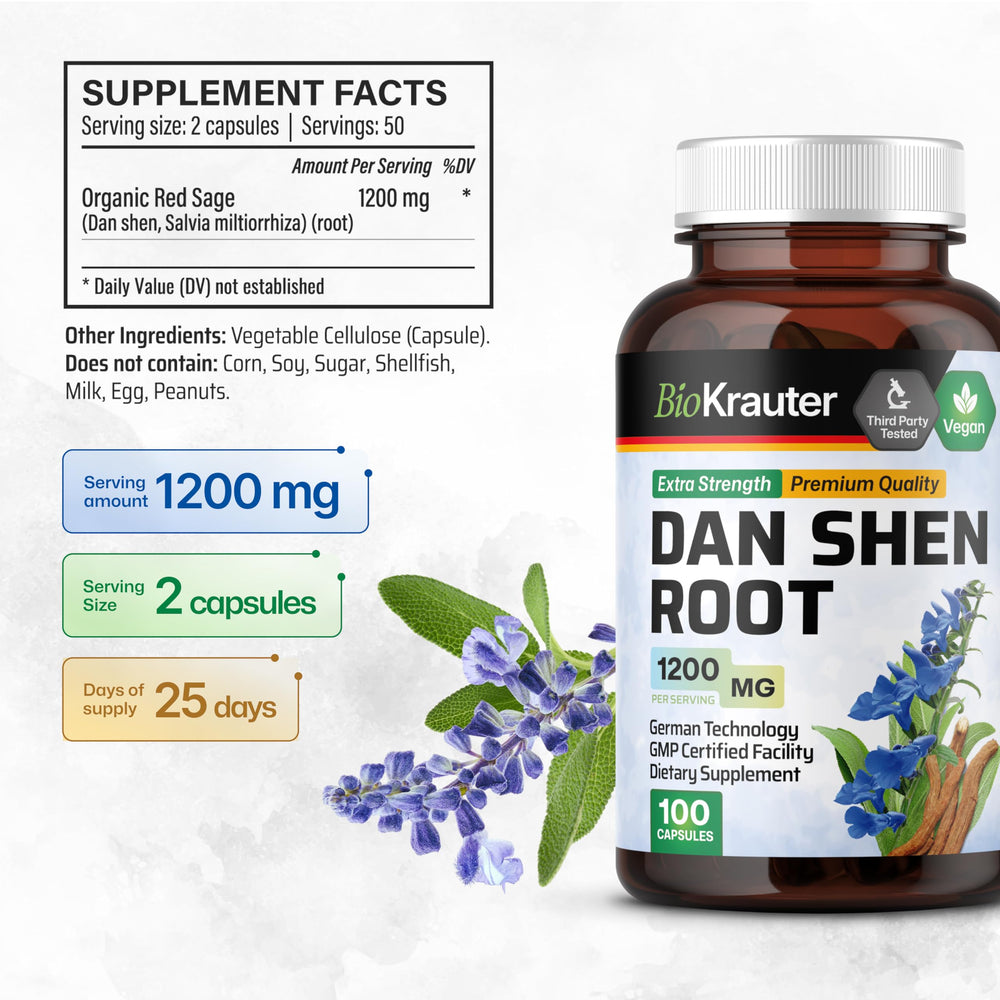 BIO KRAUTER Dan Shen root extract sample emphasizes natural ingredients.