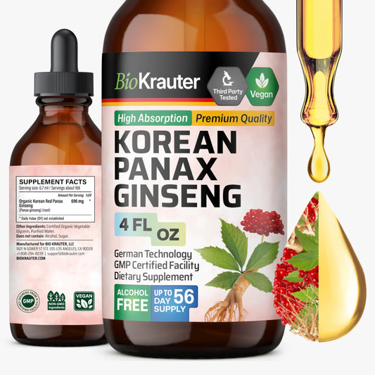 BIO KRAUTER Ginseng liquid drops bottle for convenient daily energy support