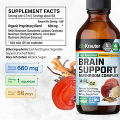 BIO KRAUTER Lions Mane close-up hints at cognitive clarity support.