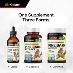 Biokrauter Pine Bark Drops in a smooth-tasting, alcohol-free liquid.