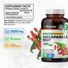 Close-up of sarsaparilla root powder used in capsules