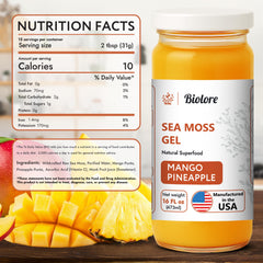 Biolore sea moss gel texture close-up, ideal for smoothies.